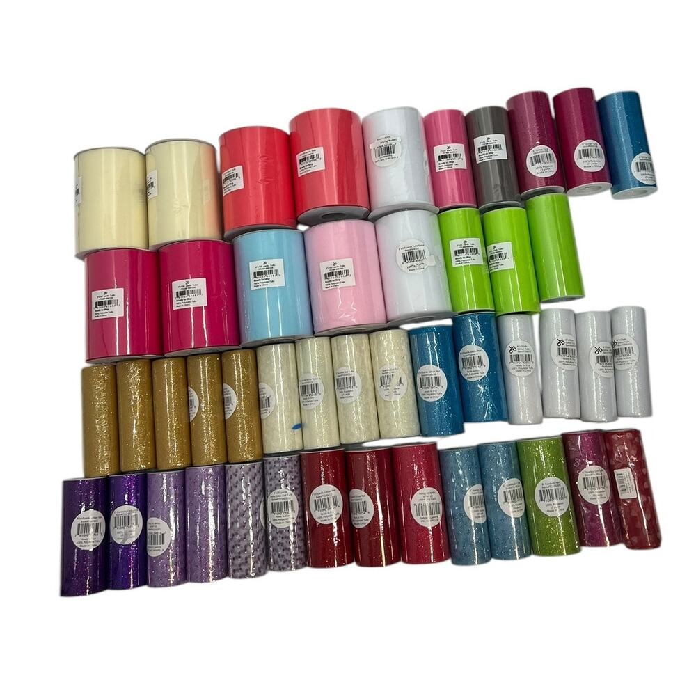 47 Lot Of Tulle Mixture OF Matte & Sparkle Tulle NEW